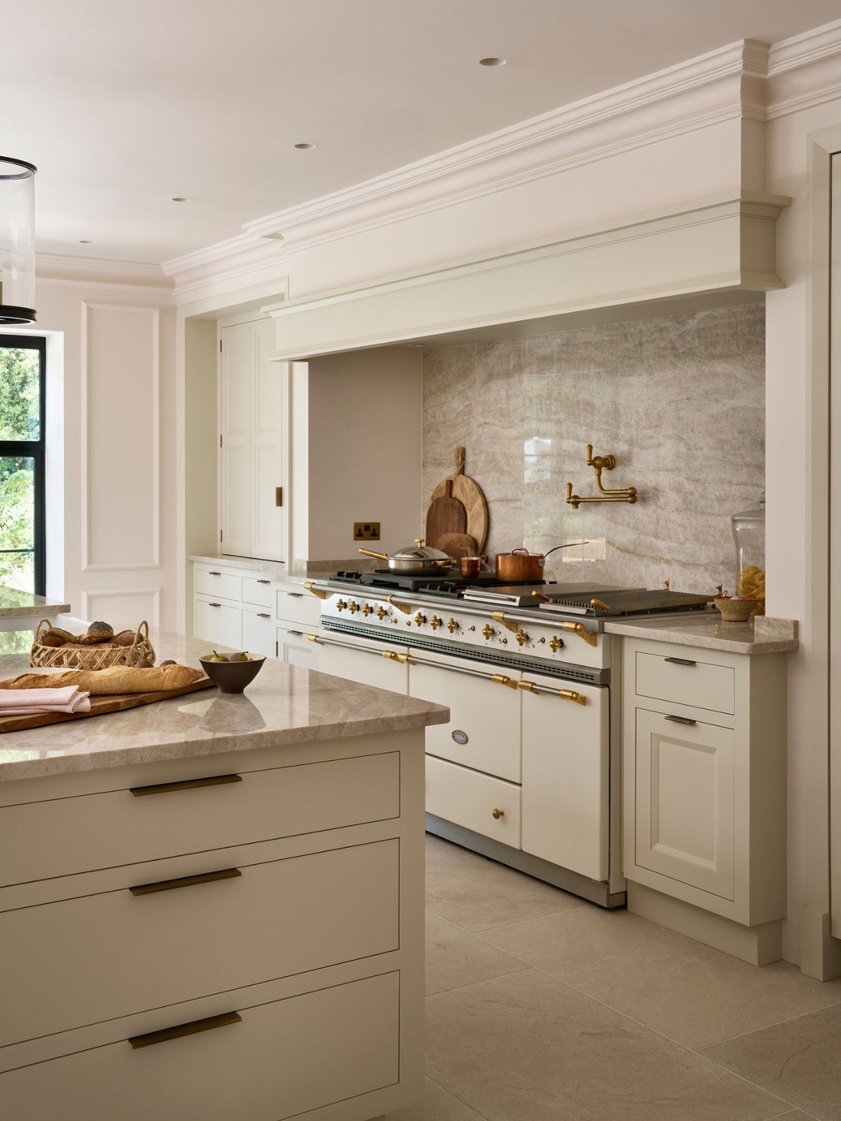 Kitchen island and kitchen work surface
