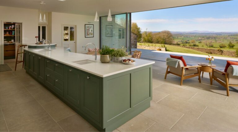 Country house kitchen with panoramic view