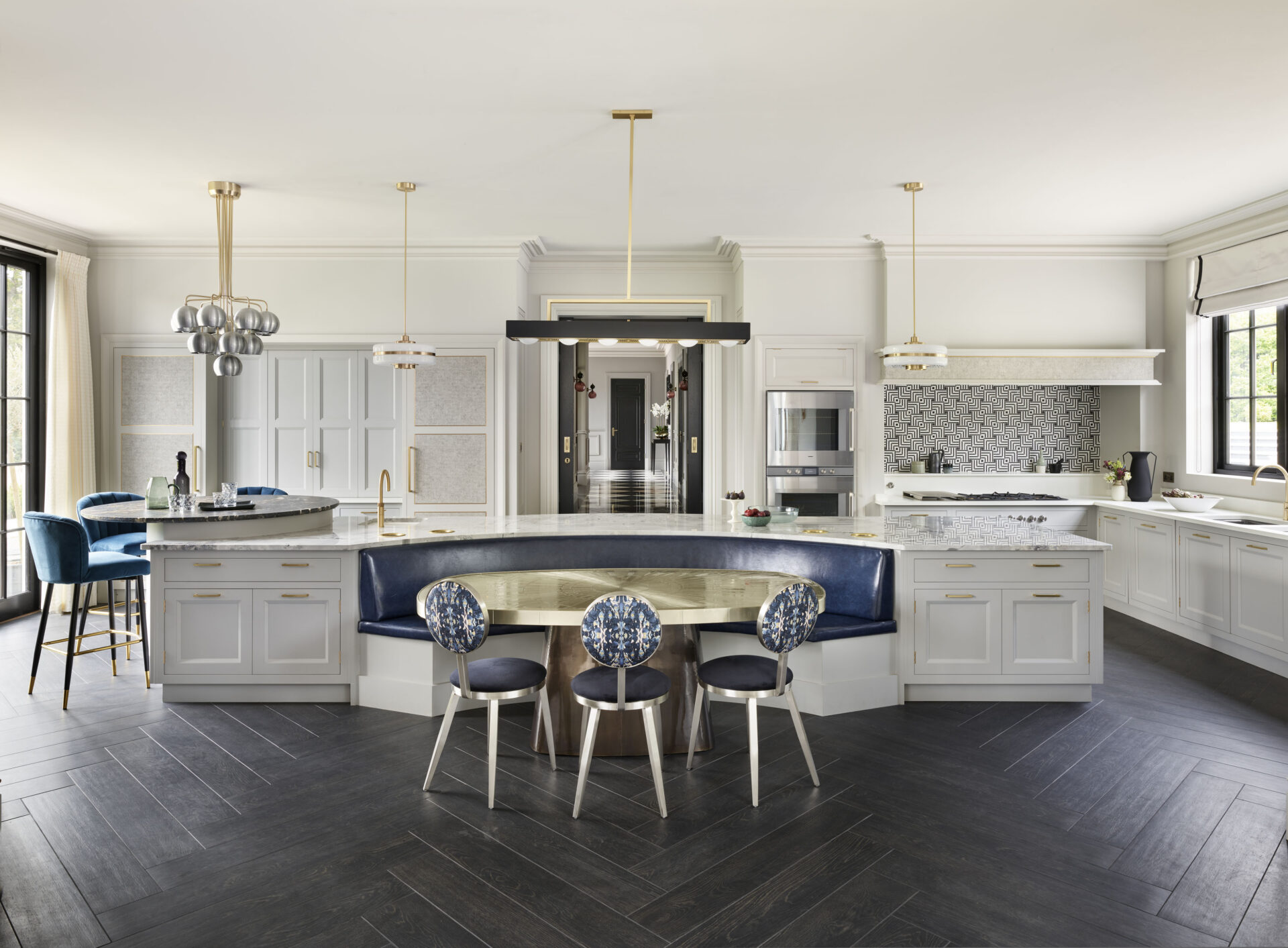 Statement kitchen example with banquette seating