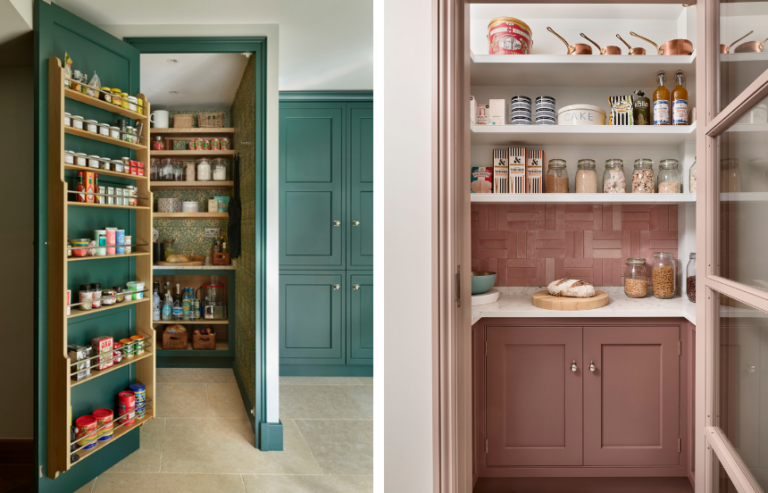 Green pantry and pink panty design ideas