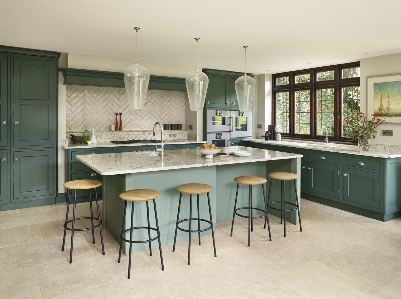 Dark green kitchen design