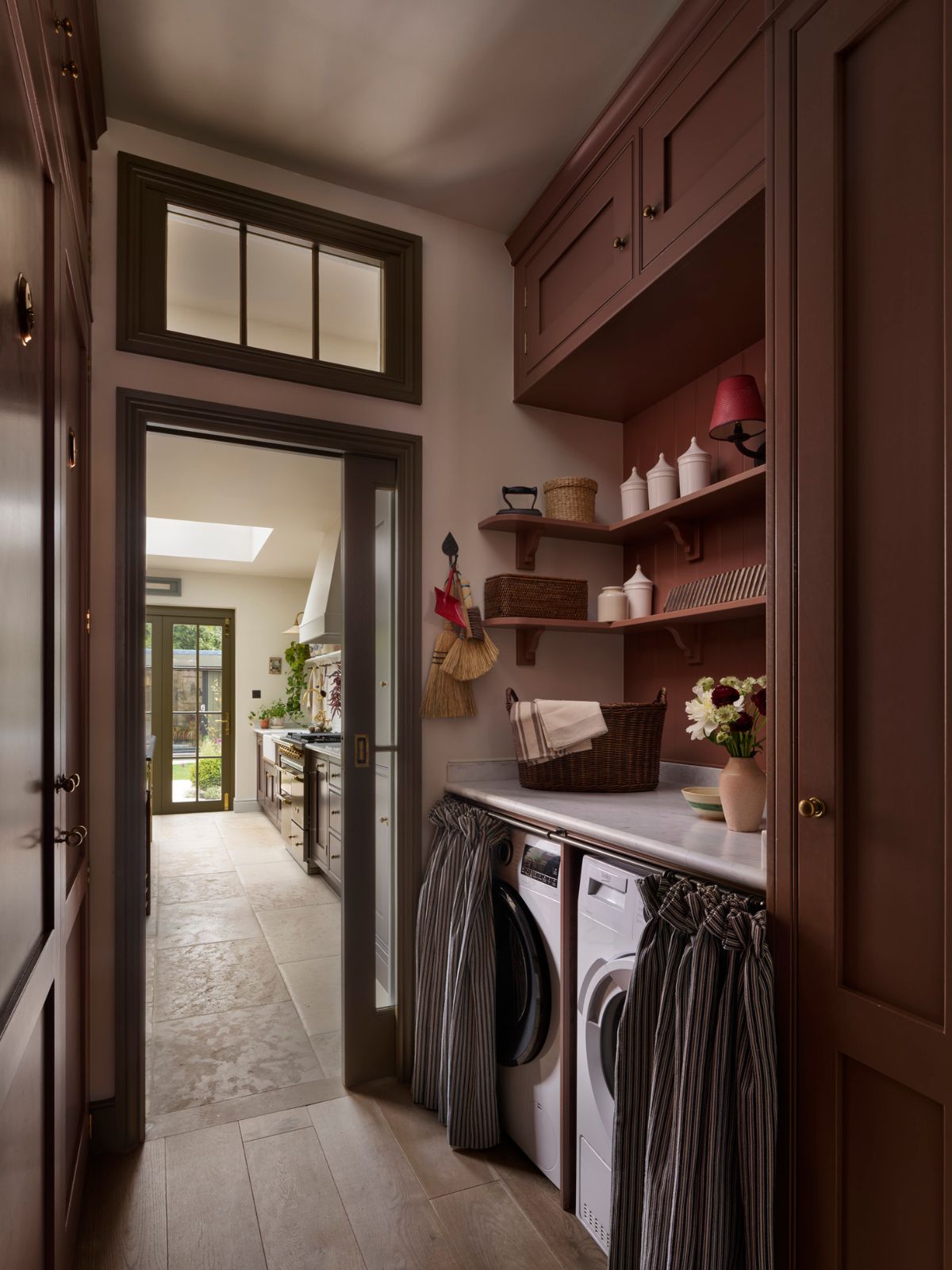 Custom design utility space with hidden appliances