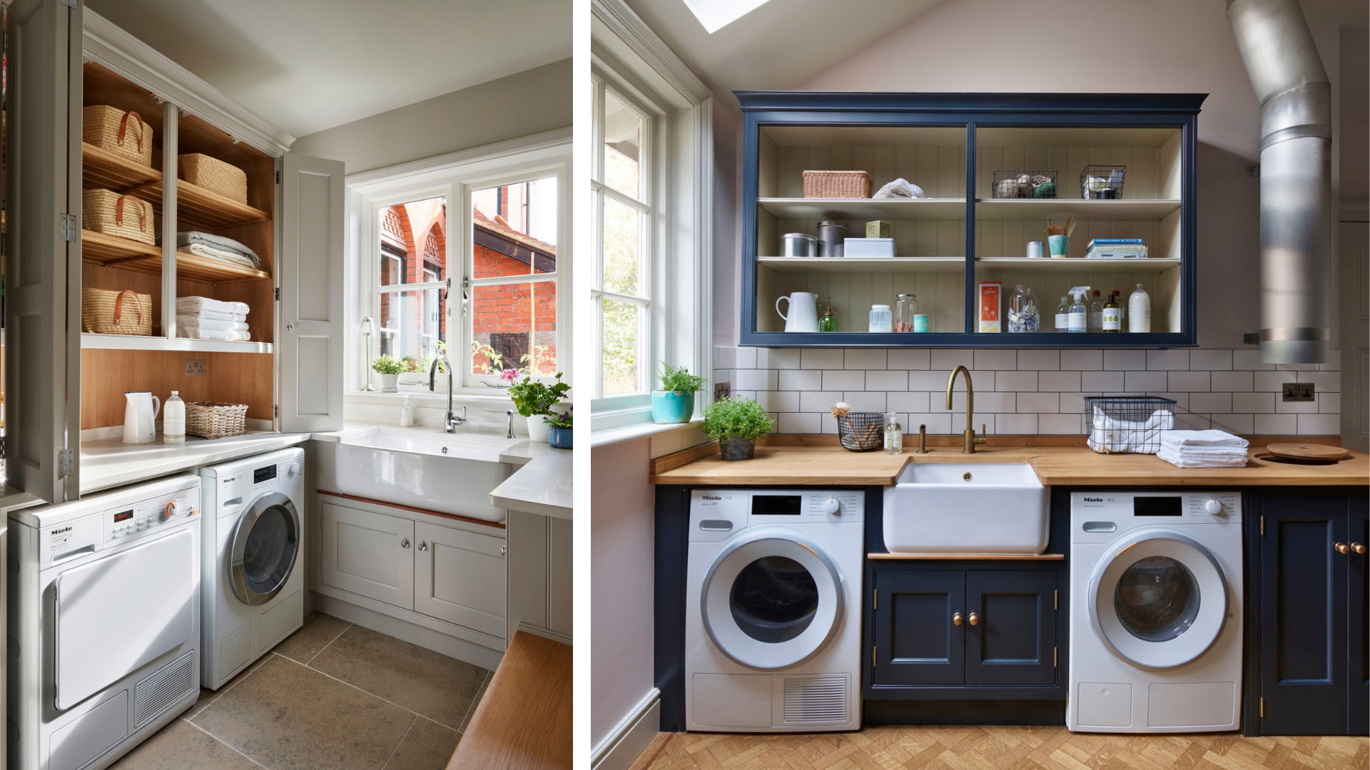 Laundry space with shelving